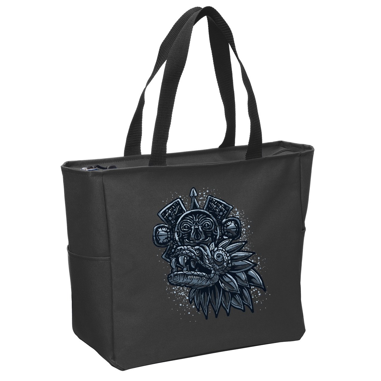 Aztec God Quetzalcoatl Cool Snake Dragon Inca Maya Zip Tote Bag