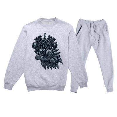 Aztec God Quetzalcoatl Cool Snake Dragon Inca Maya Premium Crewneck Sweatsuit Set