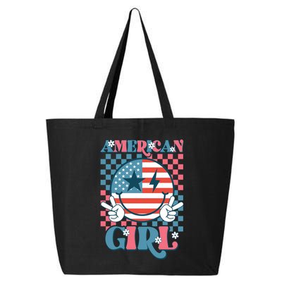 American Girl Retro Groovy 4th Of July Smile Peace 25L Jumbo Tote