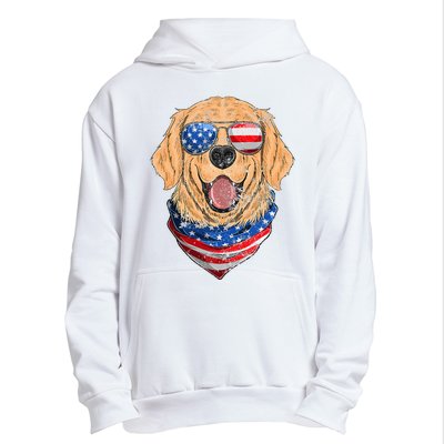 American Golden Retriever USA Flag 4th Of July Dad Mom Kids Urban Pullover Hoodie