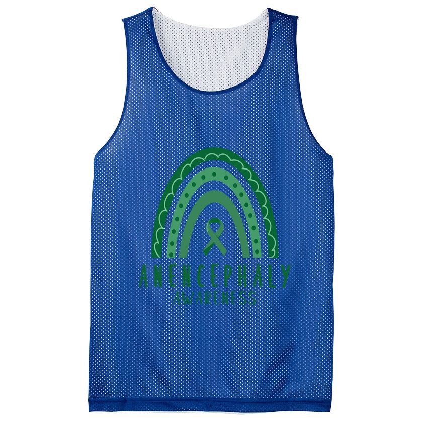 Anencephaly Green Rainbow Ribbon Awareness Month Gift Mesh Reversible Basketball Jersey Tank