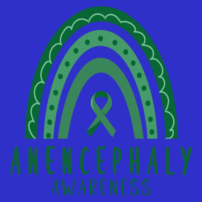 Anencephaly Green Rainbow Ribbon Awareness Month Gift Women's V-Neck T-Shirt