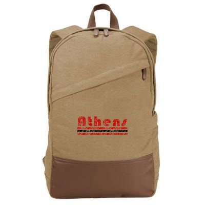 Athens Georgia Retro Three Stripe Weathered Cotton Canvas Backpack