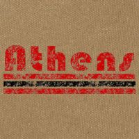 Athens Georgia Retro Three Stripe Weathered Cotton Canvas Backpack
