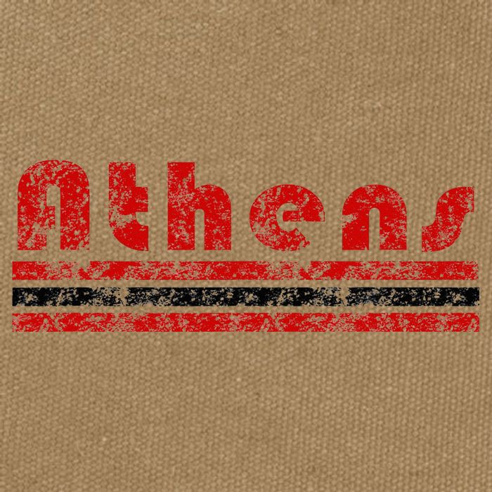 Athens Georgia Retro Three Stripe Weathered Cotton Canvas Backpack