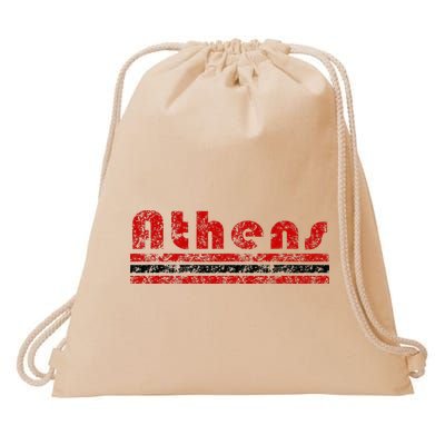Athens Georgia Retro Three Stripe Weathered Drawstring Bag