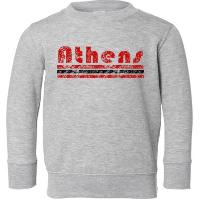 Athens Georgia Retro Three Stripe Weathered Toddler Sweatshirt