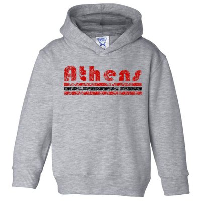 Athens Georgia Retro Three Stripe Weathered Toddler Hoodie