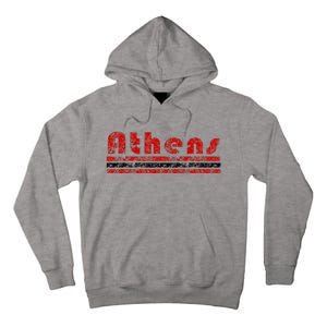 Athens Georgia Retro Three Stripe Weathered Tall Hoodie