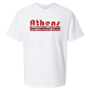 Athens Georgia Retro Three Stripe Weathered Sueded Cloud Jersey T-Shirt