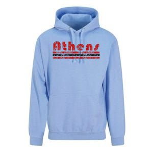 Athens Georgia Retro Three Stripe Weathered Unisex Surf Hoodie