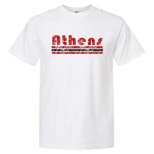 Athens Georgia Retro Three Stripe Weathered Garment-Dyed Heavyweight T-Shirt