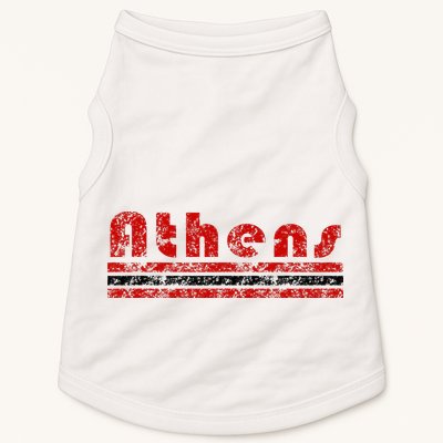 Athens Georgia Retro Three Stripe Weathered Doggie Tank