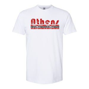 Athens Georgia Retro Three Stripe Weathered Softstyle CVC T-Shirt