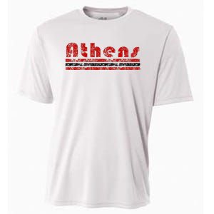 Athens Georgia Retro Three Stripe Weathered Cooling Performance Crew T-Shirt