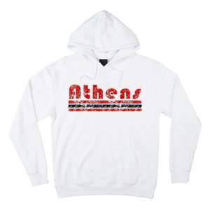 Athens Georgia Retro Three Stripe Weathered Hoodie