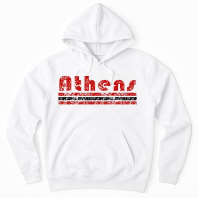 Athens Georgia Retro Three Stripe Weathered Hoodie