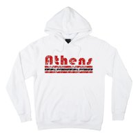 Athens Georgia Retro Three Stripe Weathered Hoodie