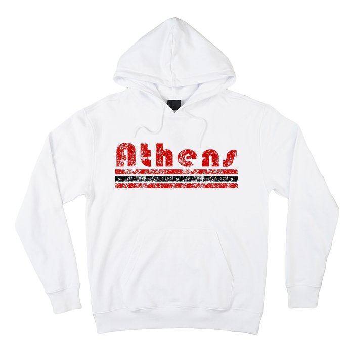 Athens Georgia Retro Three Stripe Weathered Hoodie