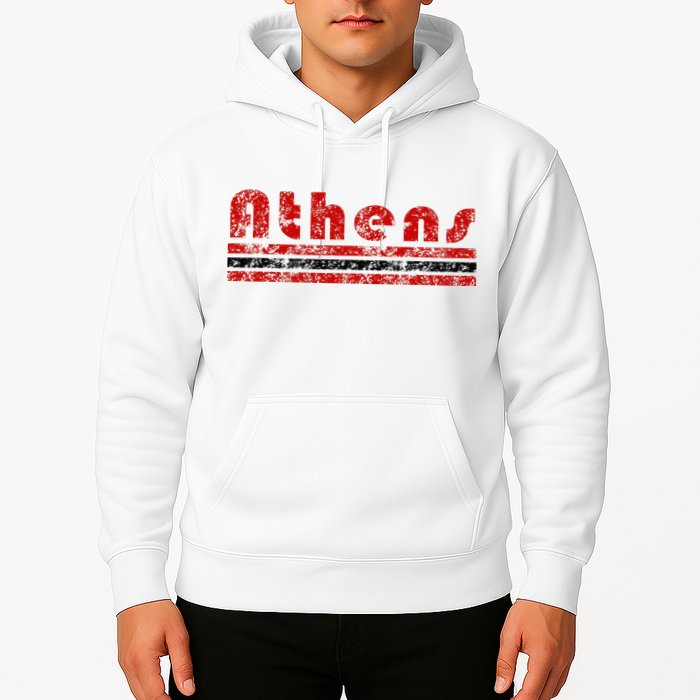 Athens Georgia Retro Three Stripe Weathered Hoodie