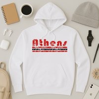 Athens Georgia Retro Three Stripe Weathered Hoodie