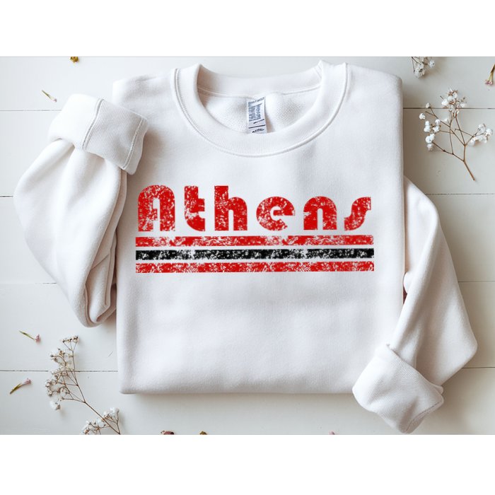 Athens Georgia Retro Three Stripe Weathered Sweatshirt