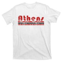 Athens Georgia Retro Three Stripe Weathered T-Shirt