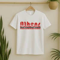 Athens Georgia Retro Three Stripe Weathered T-Shirt