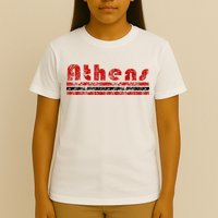 Athens Georgia Retro Three Stripe Weathered T-Shirt
