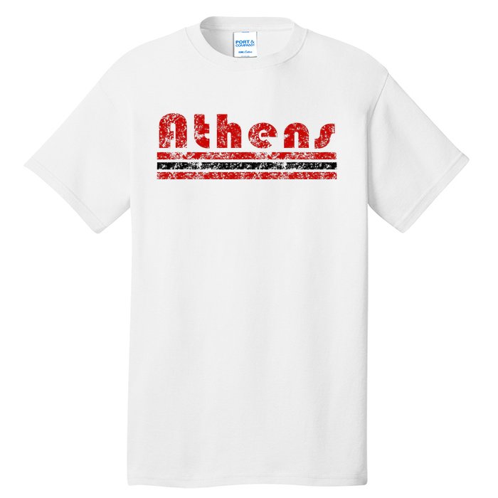 Athens Georgia Retro Three Stripe Weathered Tall T-Shirt