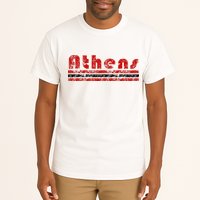 Athens Georgia Retro Three Stripe Weathered Tall T-Shirt