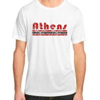 Athens Georgia Retro Three Stripe Weathered Adult ChromaSoft Performance T-Shirt