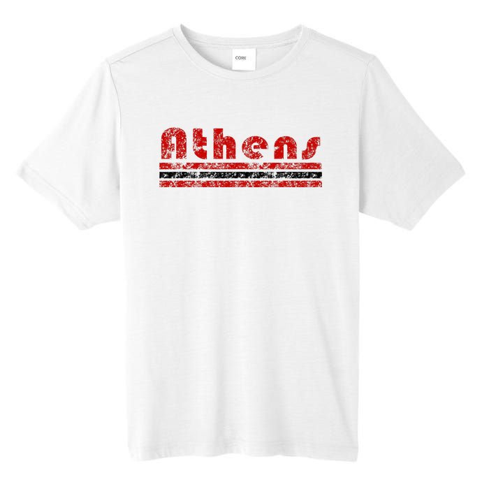 Athens Georgia Retro Three Stripe Weathered Tall Fusion ChromaSoft Performance T-Shirt