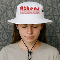 Athens Georgia Retro Three Stripe Weathered Bucket Hat
