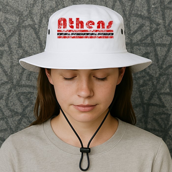 Athens Georgia Retro Three Stripe Weathered Bucket Hat