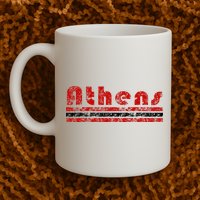 Athens Georgia Retro Three Stripe Weathered Mug