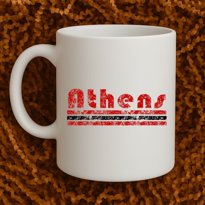 Athens Georgia Retro Three Stripe Weathered Mug