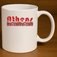 Athens Georgia Retro Three Stripe Weathered 11oz C Handle Ceramic Mug