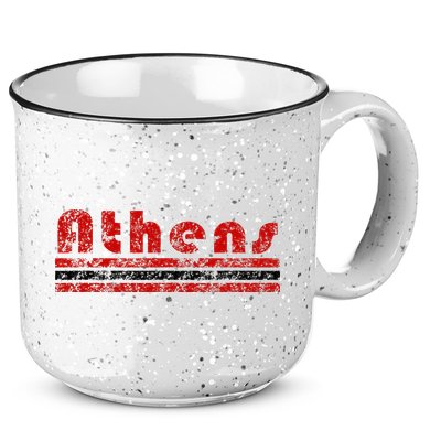 Athens Georgia Retro Three Stripe Weathered 15oz Campfire Ceramic Mug