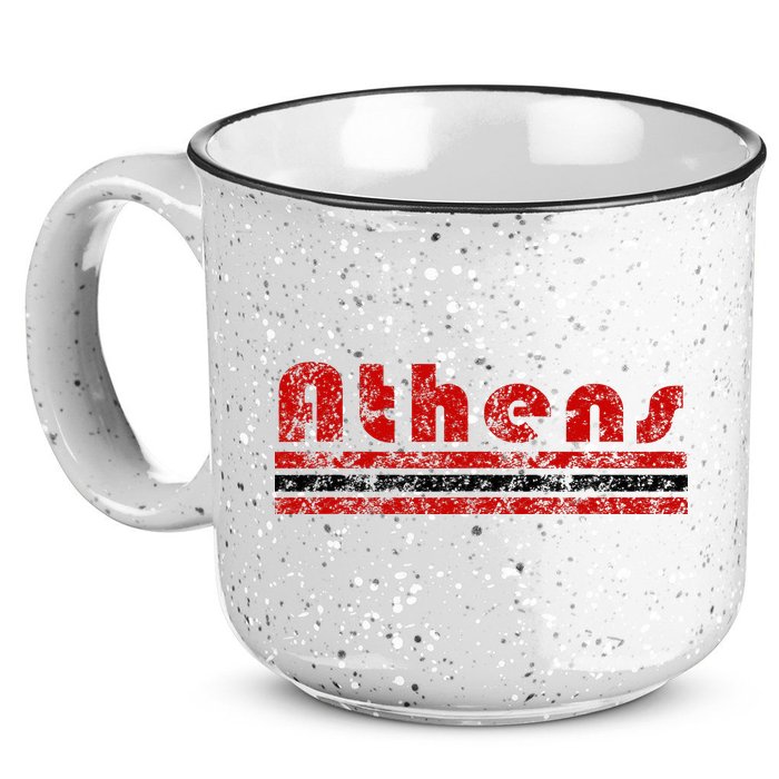 Athens Georgia Retro Three Stripe Weathered 15oz Campfire Ceramic Mug