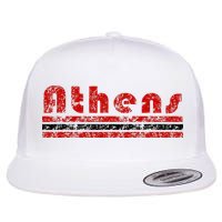 Athens Georgia Retro Three Stripe Weathered Flat Bill Trucker Hat