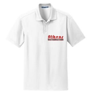 Athens Georgia Retro Three Stripe Weathered Dry Zone Grid Polo