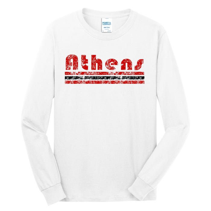 Athens Georgia Retro Three Stripe Weathered Tall Long Sleeve T-Shirt