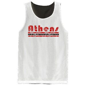 Athens Georgia Retro Three Stripe Weathered Mesh Reversible Basketball Jersey Tank