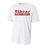 Athens Georgia Retro Three Stripe Weathered Performance Sprint T-Shirt