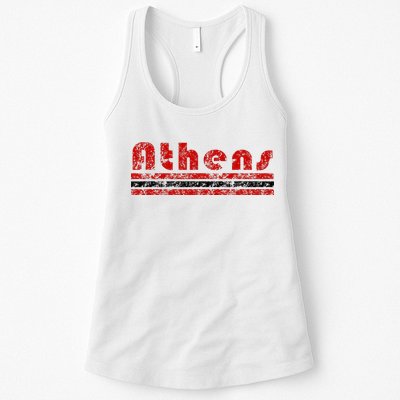Athens Georgia Retro Three Stripe Weathered Womens Tank Top