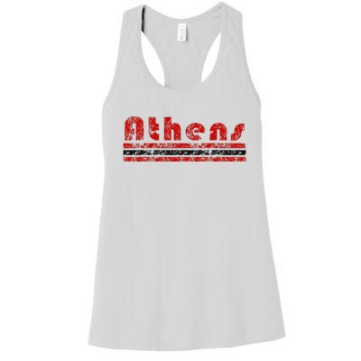 Athens Georgia Retro Three Stripe Weathered Women's Racerback Tank