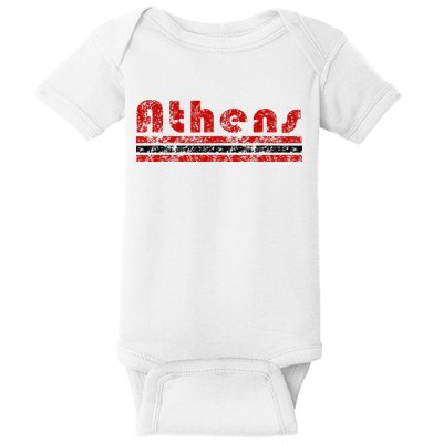 Athens Georgia Retro Three Stripe Weathered Baby Bodysuit