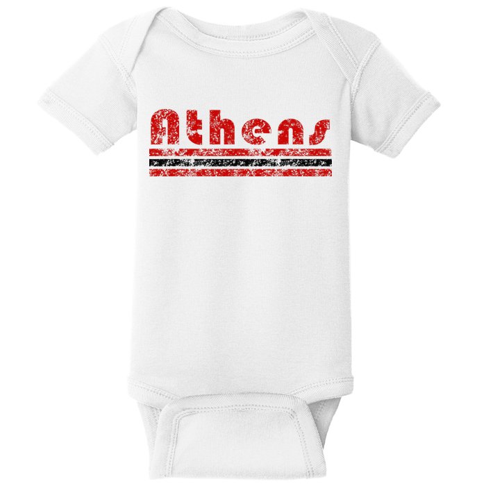 Athens Georgia Retro Three Stripe Weathered Baby Bodysuit