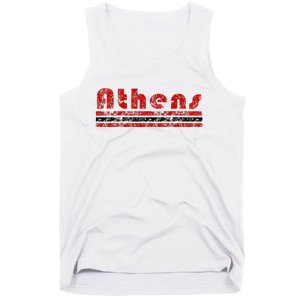 Athens Georgia Retro Three Stripe Weathered Tank Top